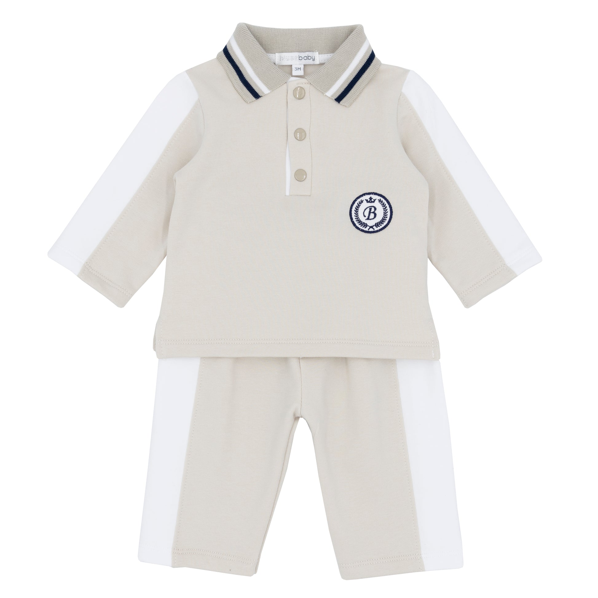 Blues Baby Boys Brussels Beige Polo & Trousers Set