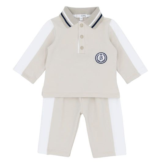 Blues Baby Boys Brussels Beige Polo & Trousers Set