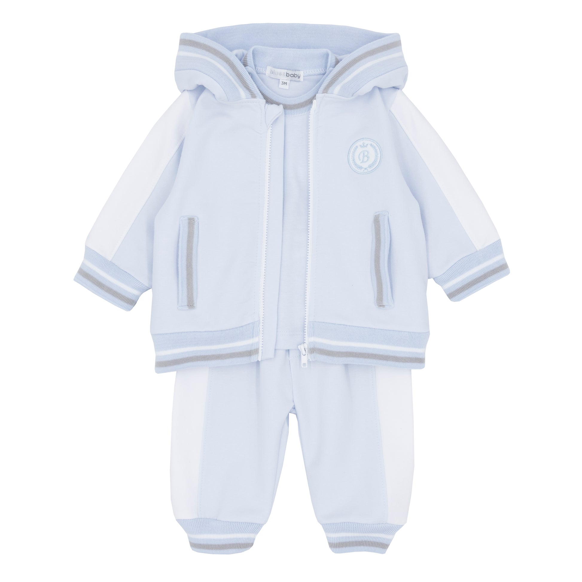 Blues Baby Boys Brussels Baby Blue Polo & Trousers Set