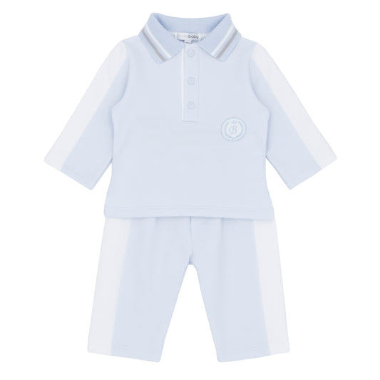 Blues Baby Boys Brussels Baby Blue Polo & Trousers Set
