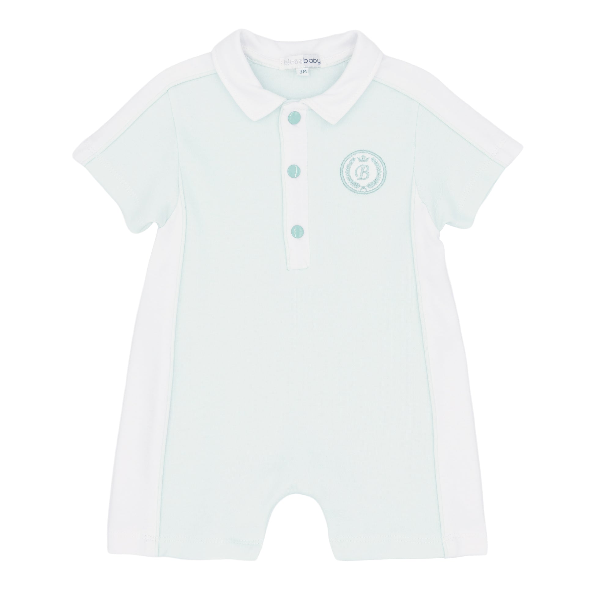 Blues Baby Boys Mint green romper