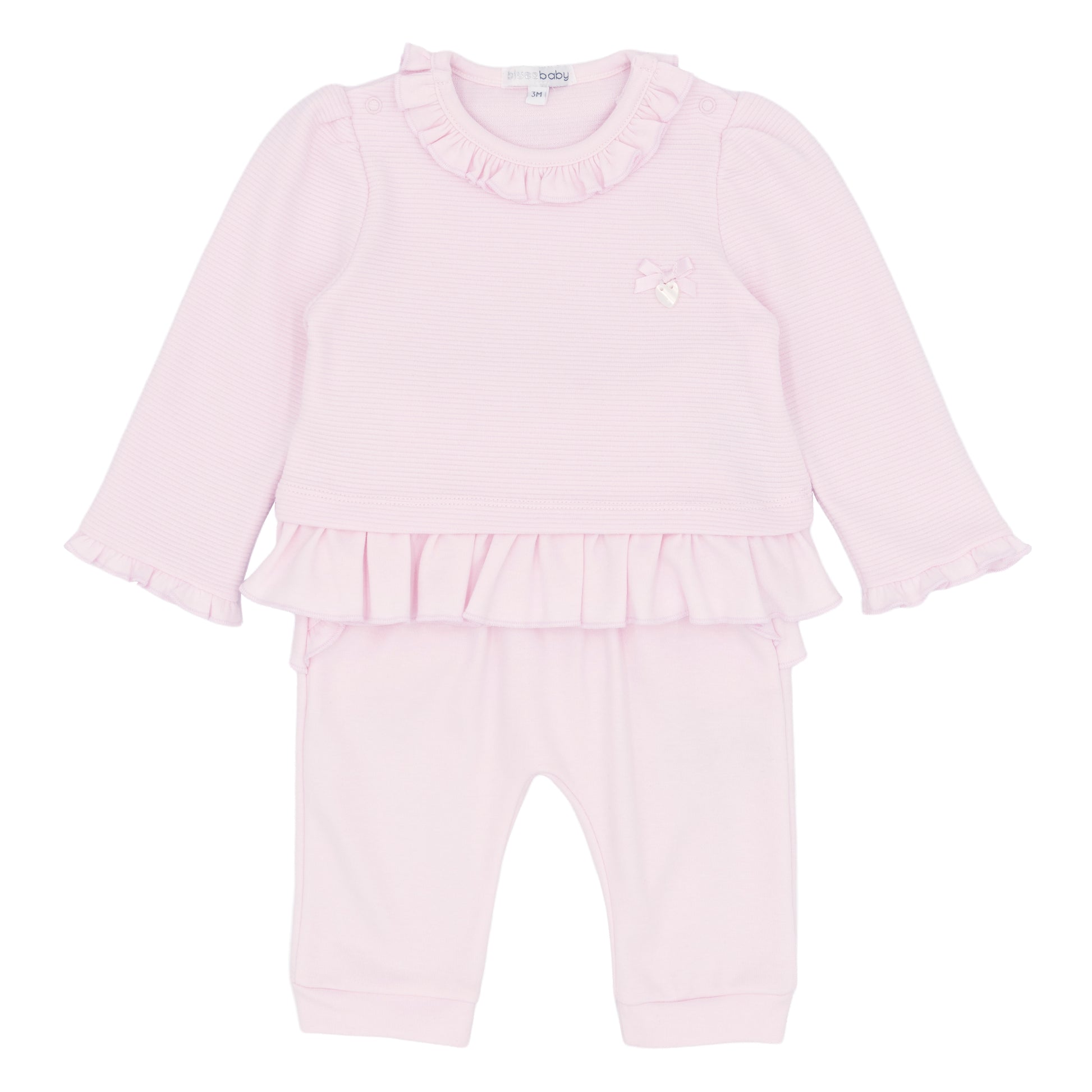 Girls pink frill leggings set