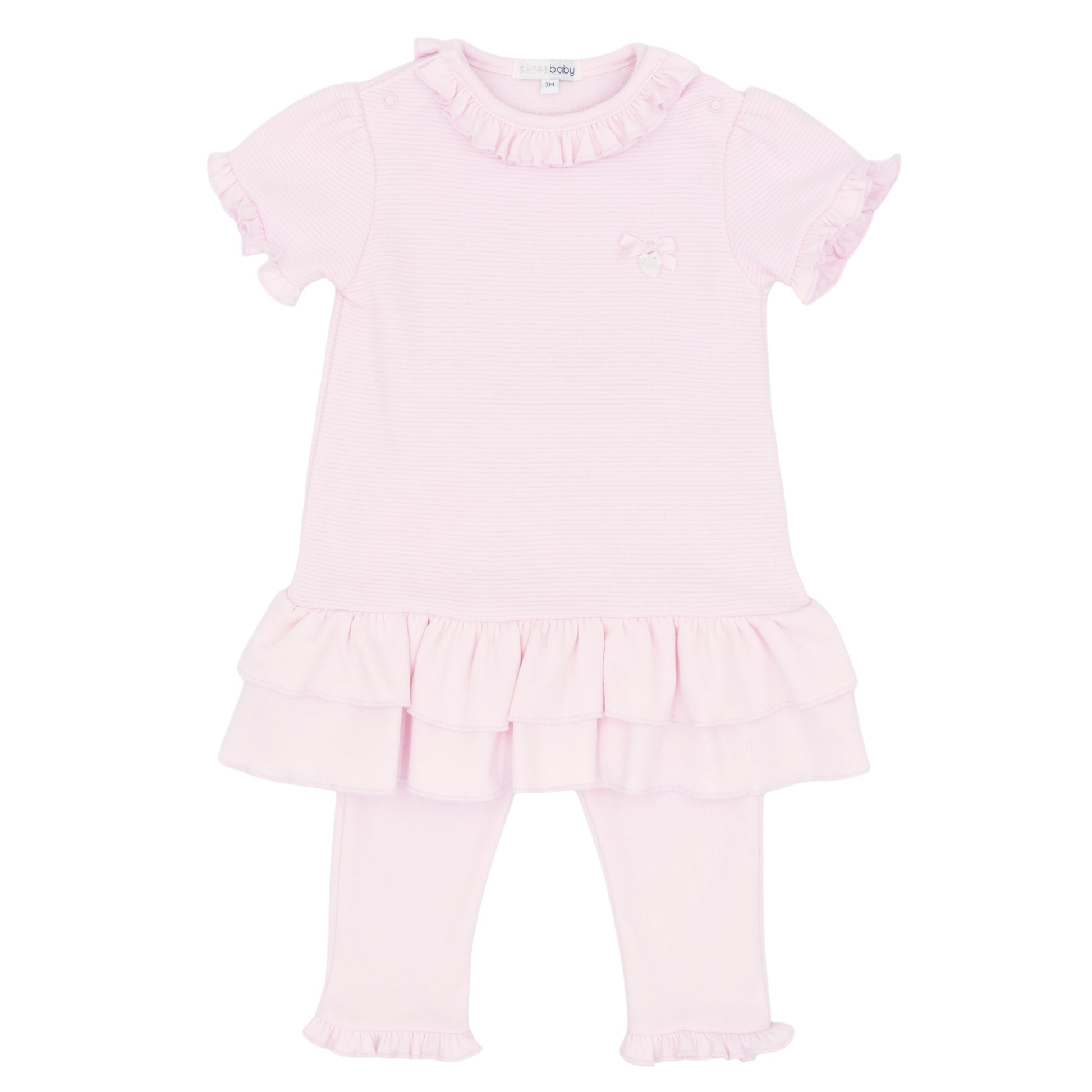 Girls pink frill leggings set