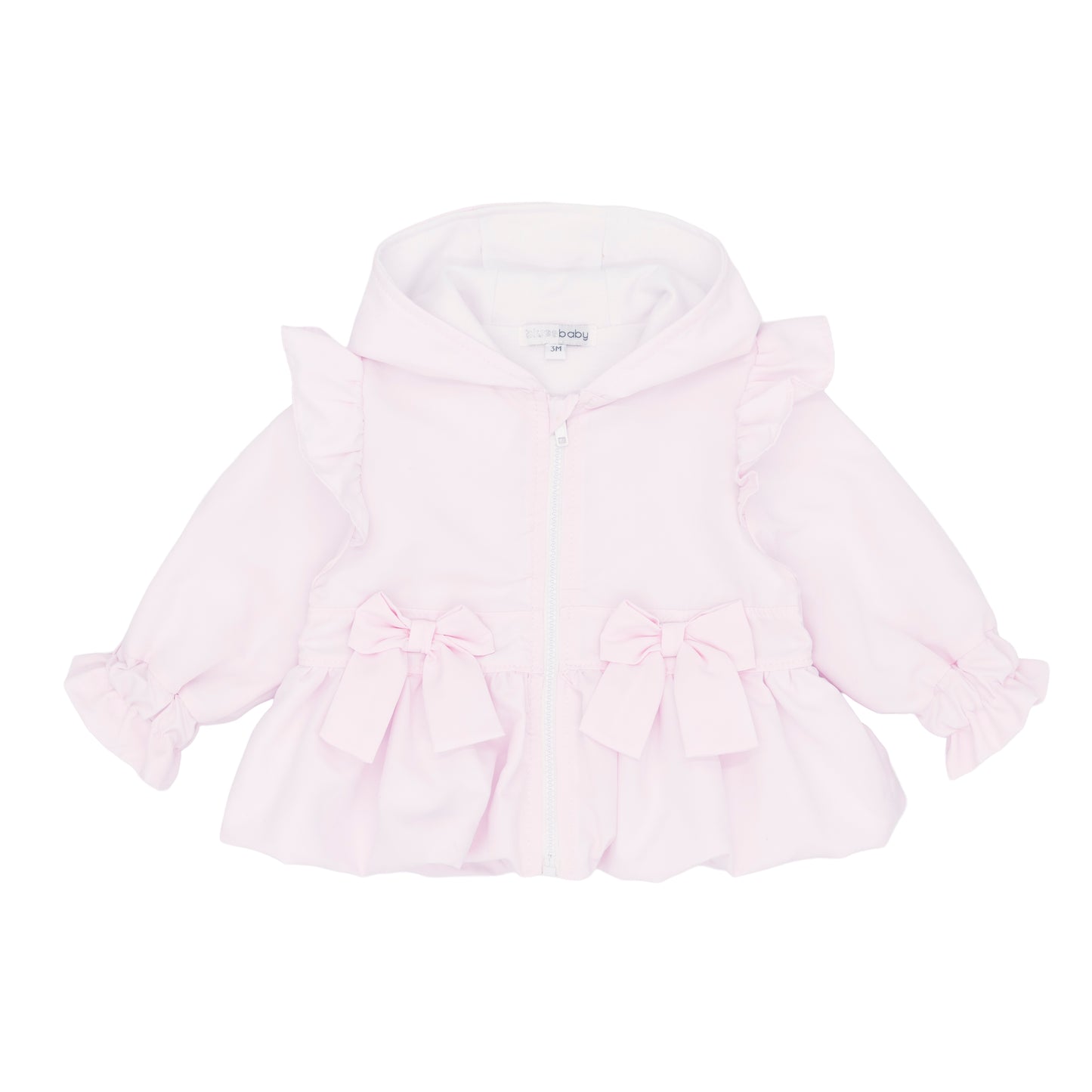 Girls pink bow and frill summer jacket
