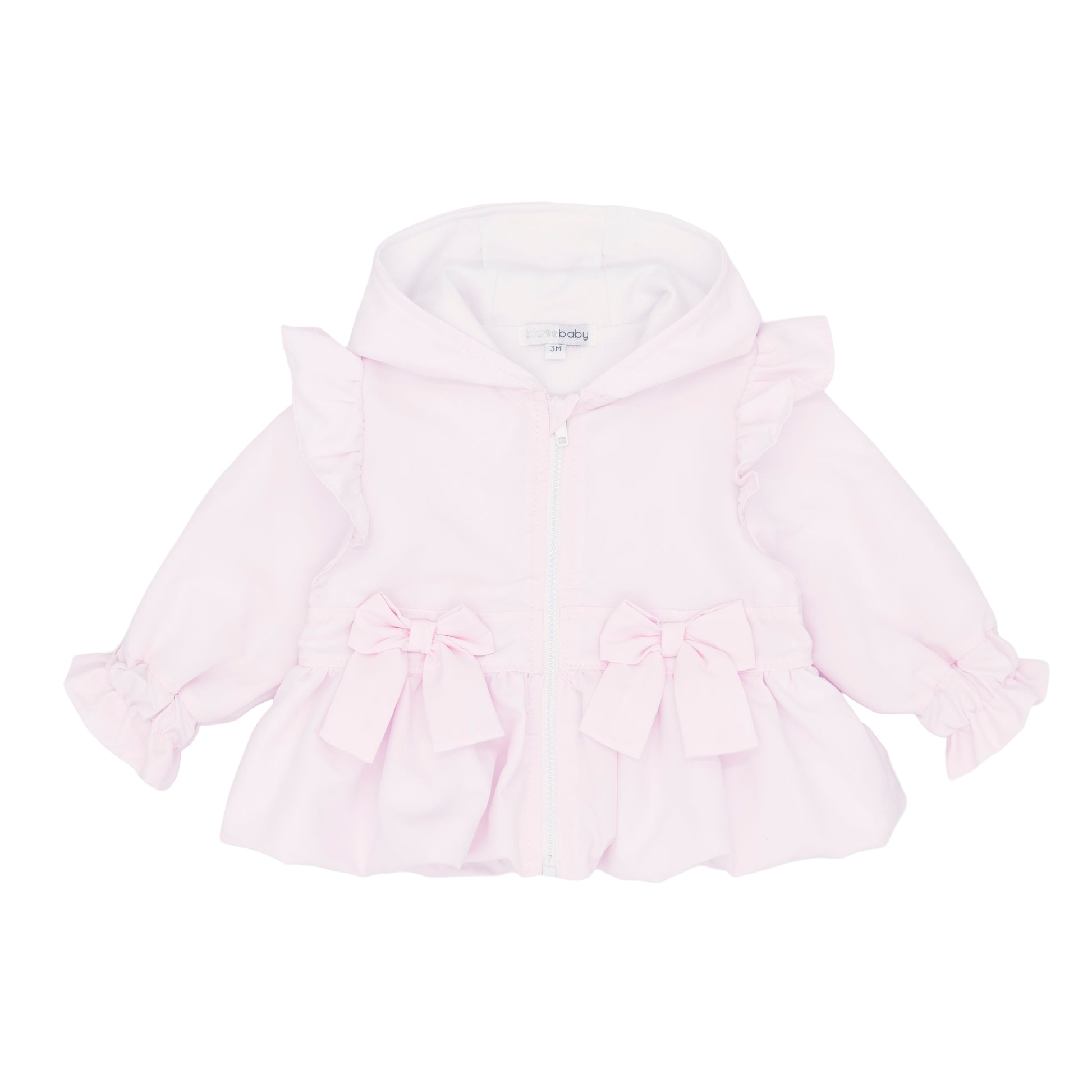 Girls pink bow and frill summer jacket