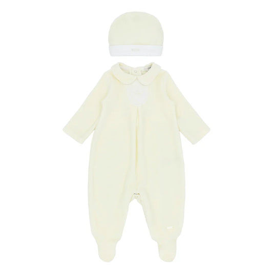 Blues Baby Boys Lemon Velour Romper & Hat *Preorder