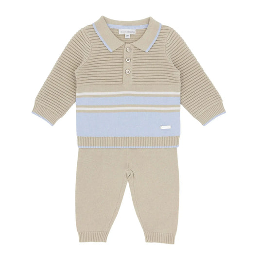 Blues Baby Boys Beige Hammer Knitted Set *Preorder