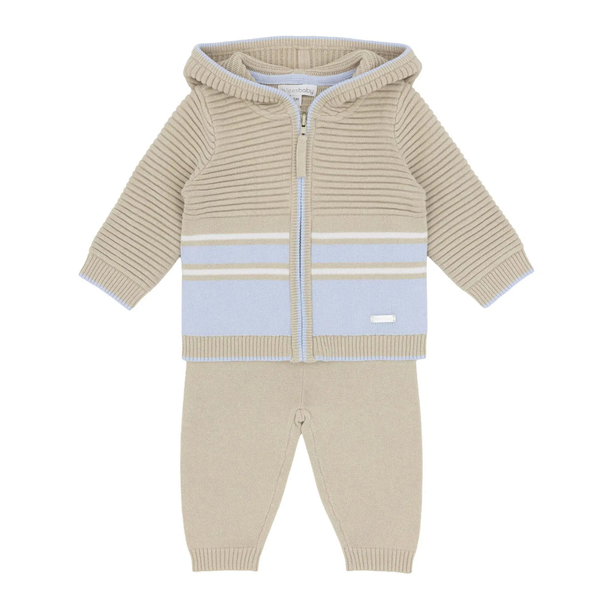 Blues Baby Boys Beige Hammer Knitted Jogging Set *Preorder