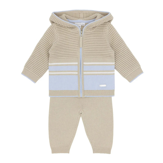 Blues Baby Boys Beige Hammer Knitted Jogging Set *Preorder
