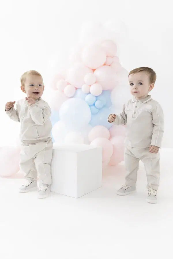 Blues Baby Boys Beige Hammel Polo Set *Preorder