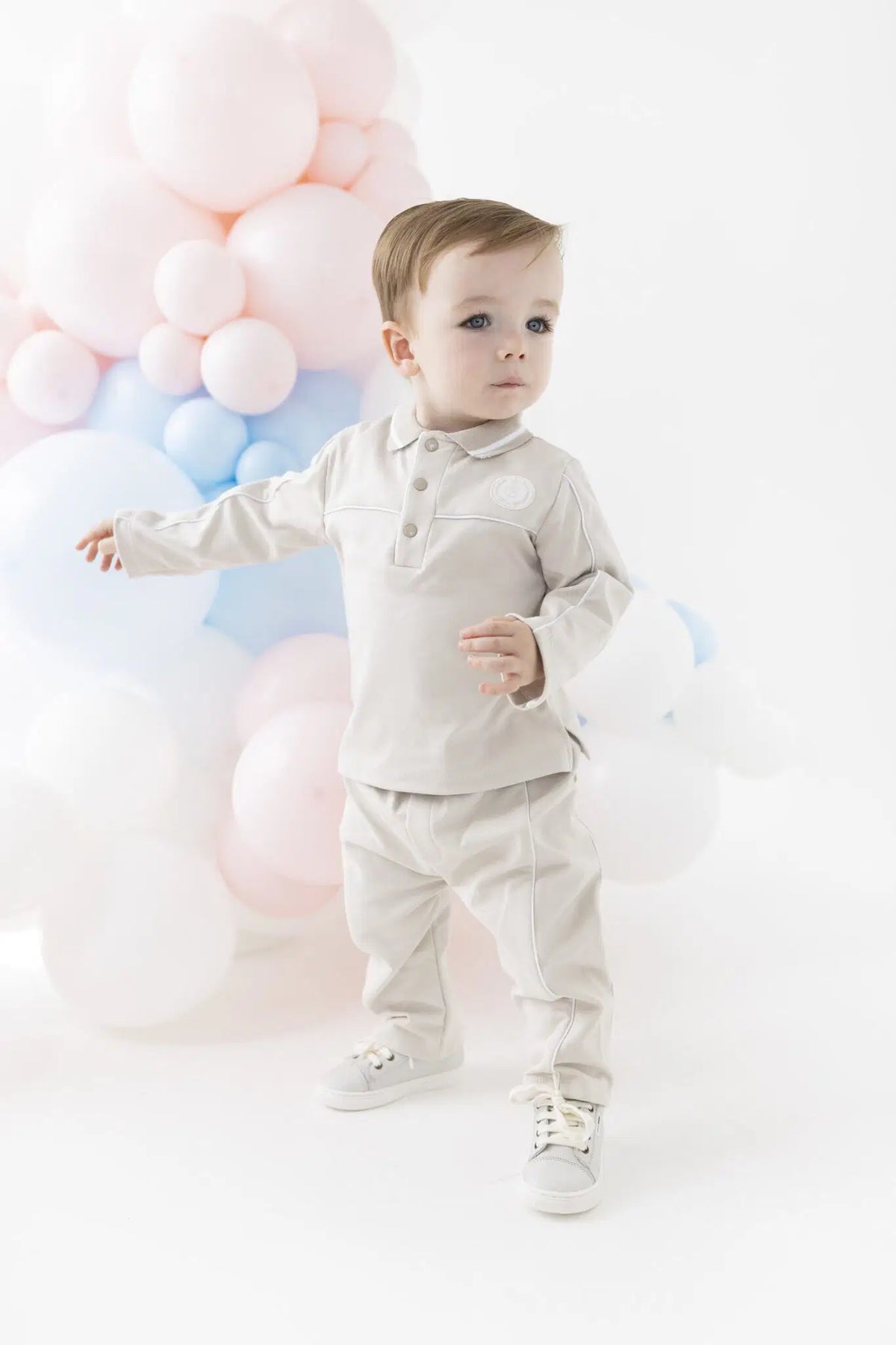Blues Baby Boys Beige Hammel Polo Set 2 *Preorder