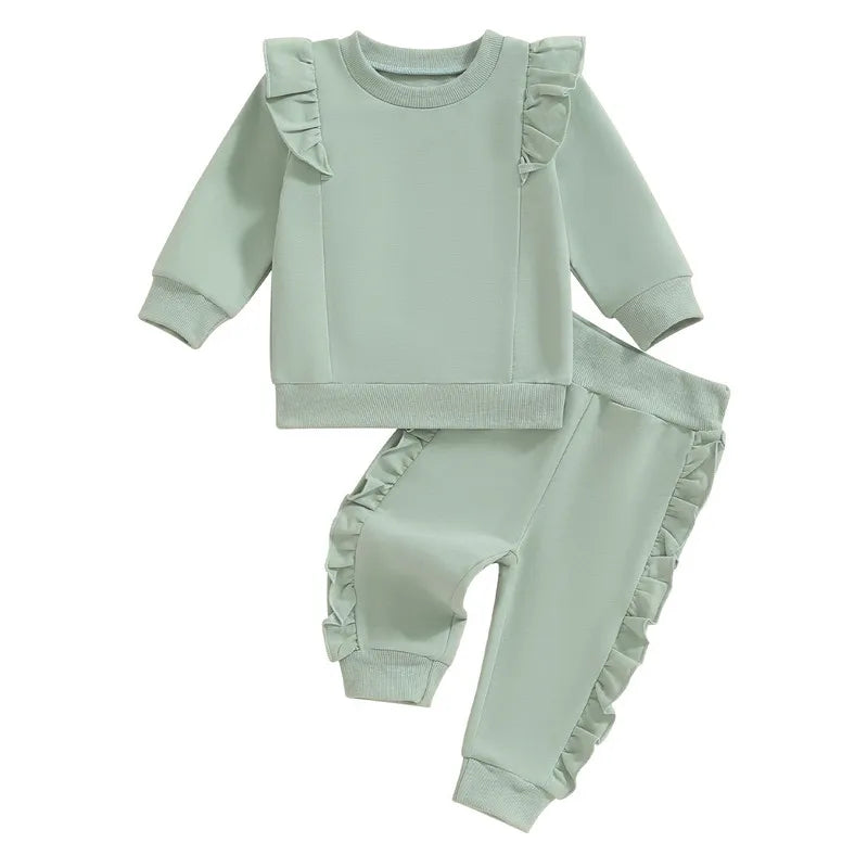 Baby Girl Mint Frill Lounge Set