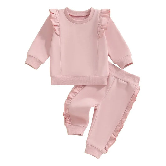 Baby Girl Pink Frill Lounge Set