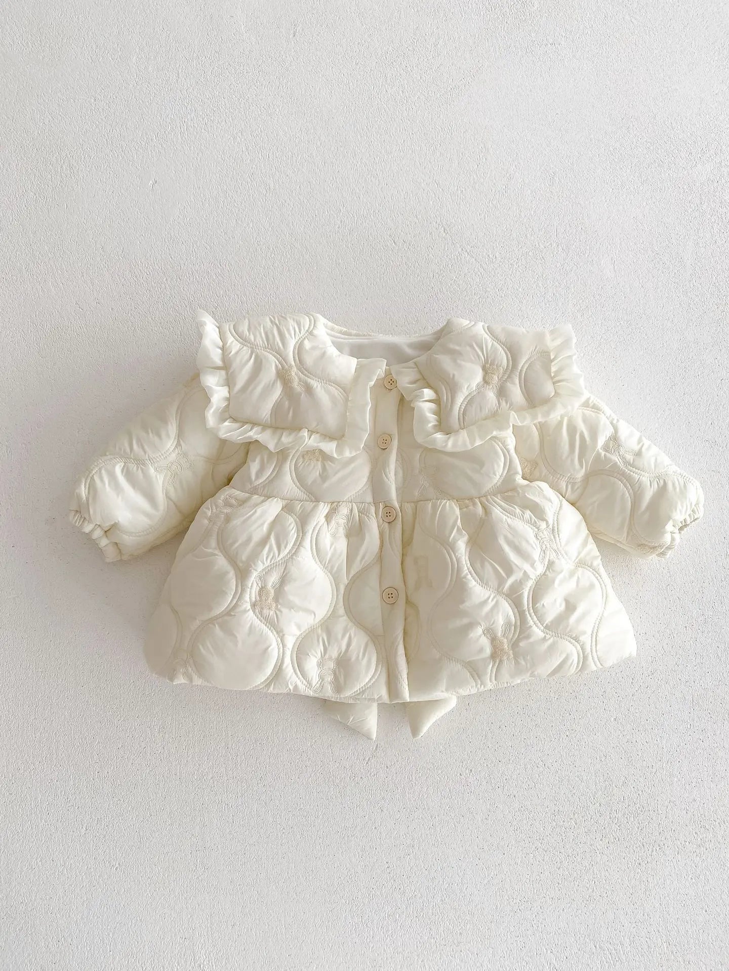 Baby Girls Ivory Padded Long Coat