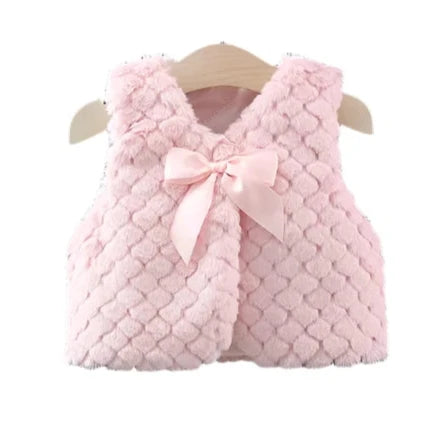 Baby Girls Wool Gillet Pink