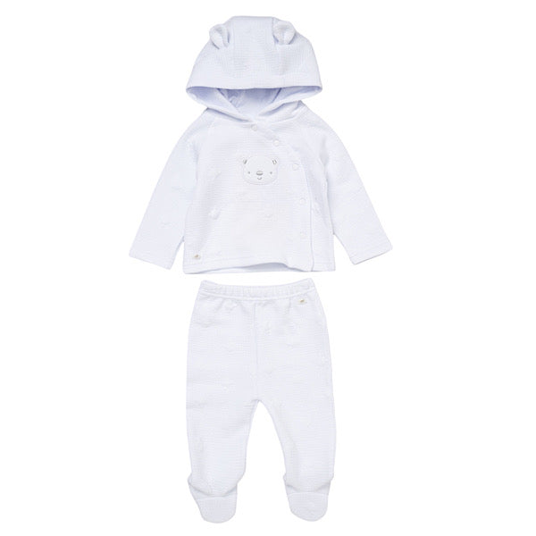 Baby White Buttoned Jacket Set