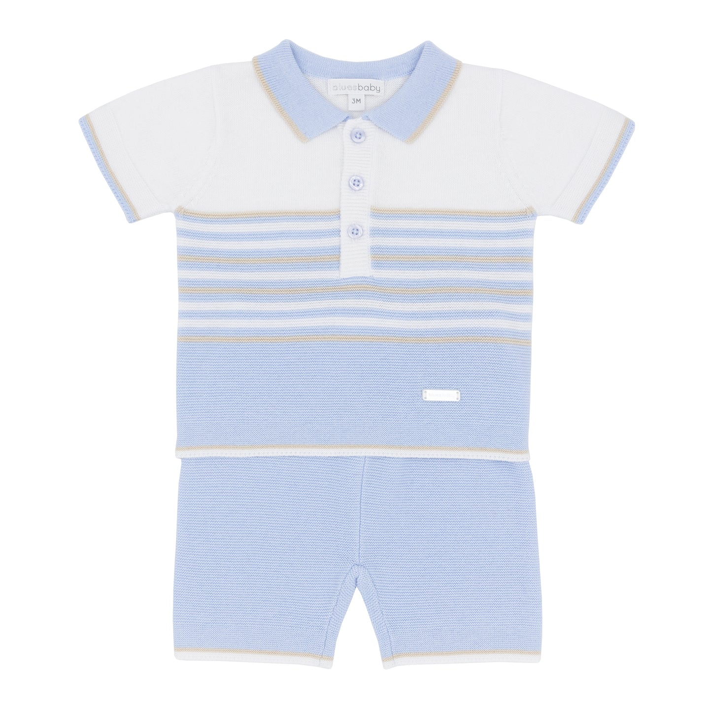 Blues Baby Boys Cordoba Blue Knitted 2PC Set