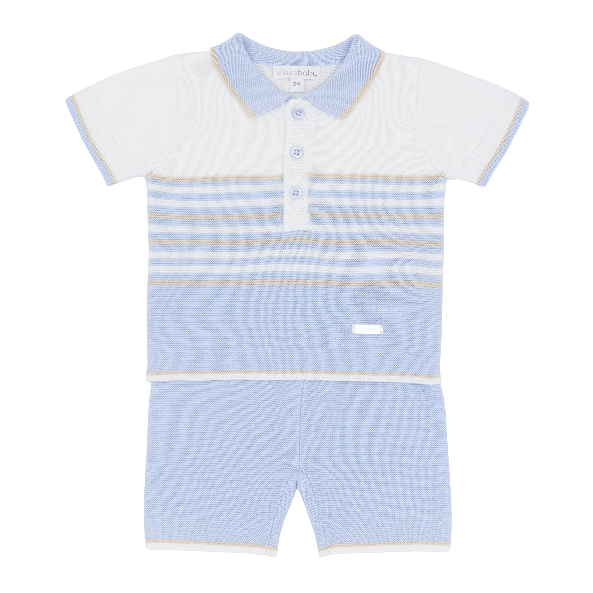 Blues Baby Boys Cordoba Blue Knitted 2PC Set