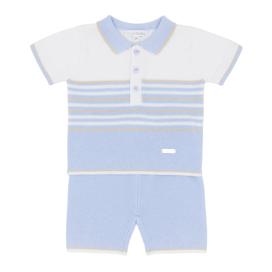 Blues Baby Boys Cordoba Blue Knitted 2PC Set