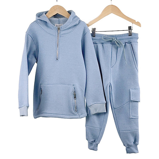 Boys Sky Combat Half zip Hoodie Lounge Set