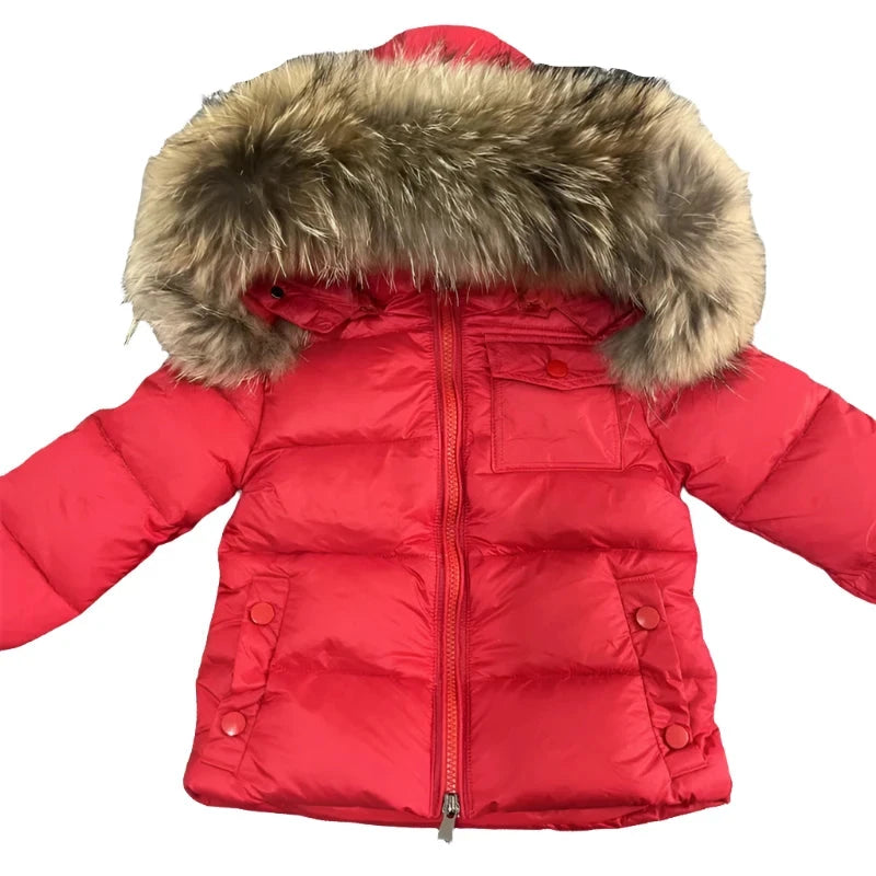 Boys Winter Red Matt Natural Fur Hooded Parker Coat|41827371778137|41827371810905|41827371843673|41827371876441|41827371909209|41827371941977|41827371974745|41827372007513