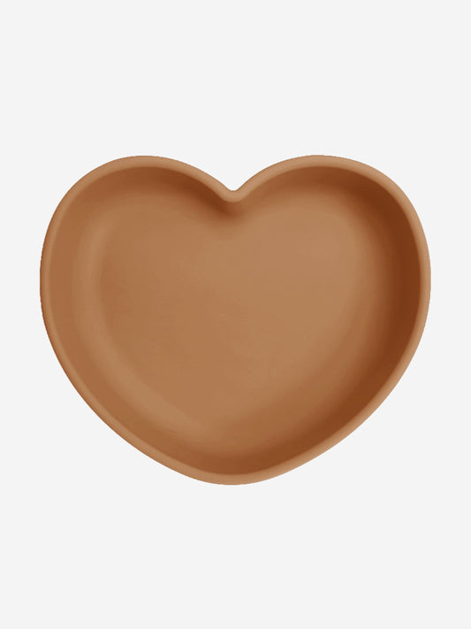 Brown heart-shaped silicone suction plate