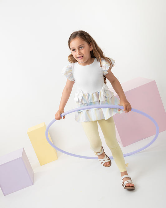 Caramelo Kids Girls Rainbow Sweet Stripes Leggings Set
