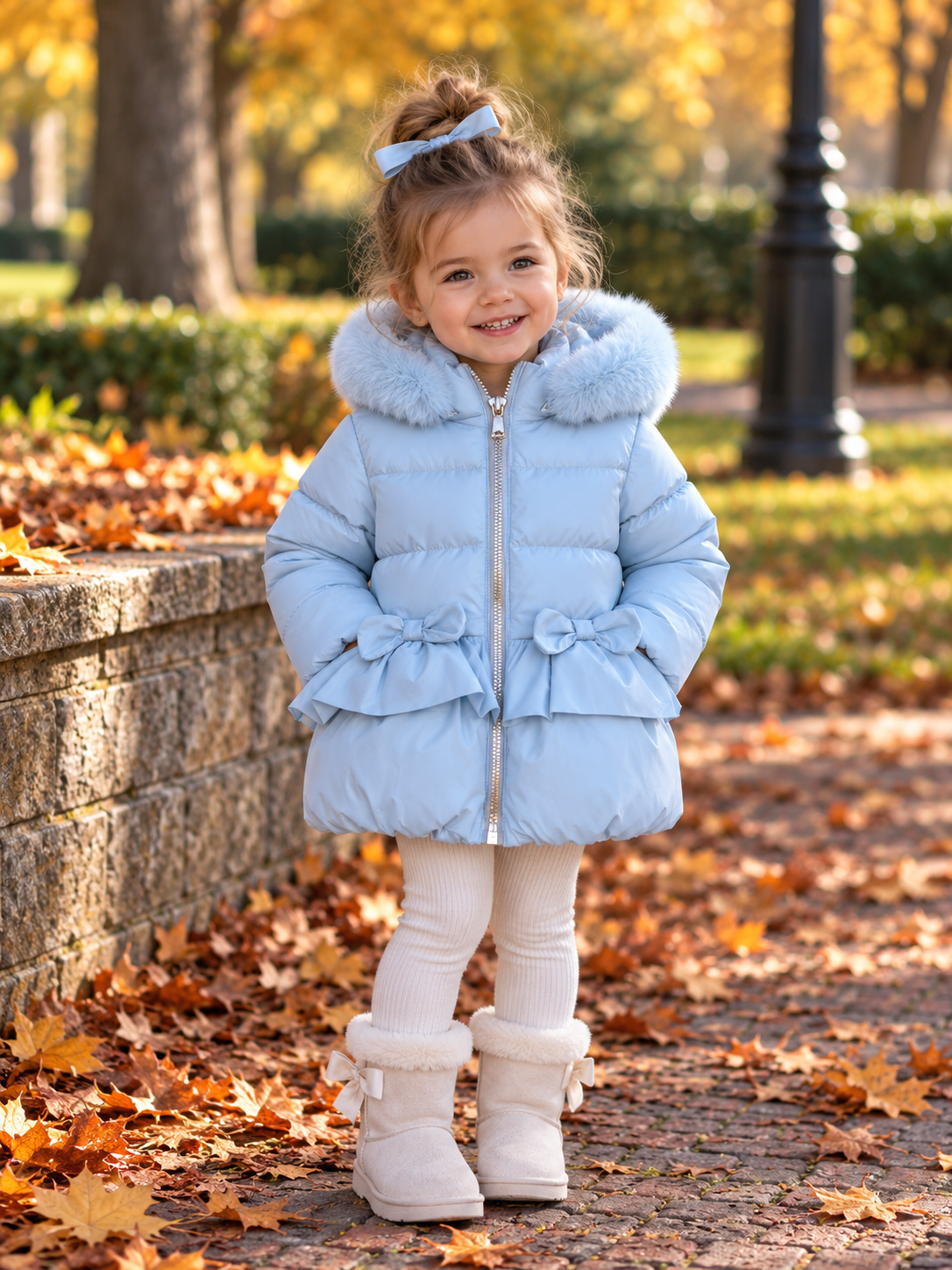 Giorgio Bambino Baby Blue Peplum Coat Baby