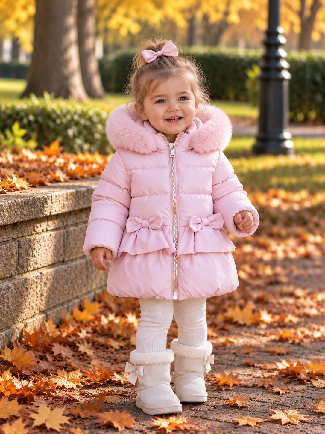 Giorgio Bambino Baby Pink Peplum Coat
