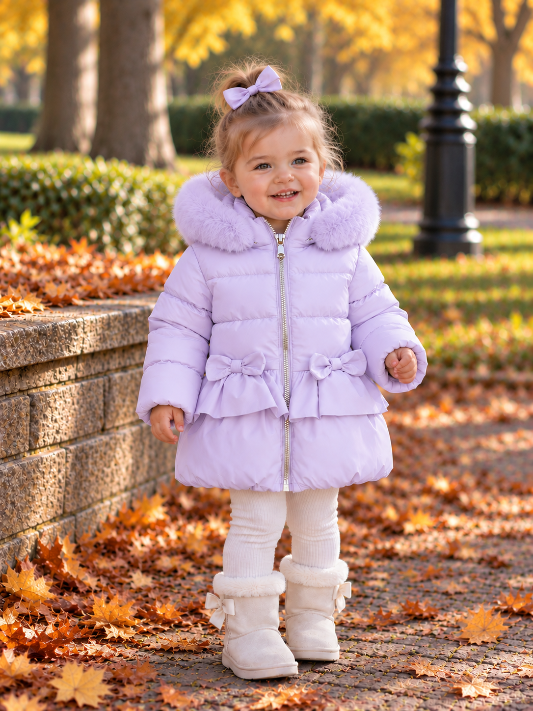 Giorgio Bambino Lilac Peplum Coat Baby