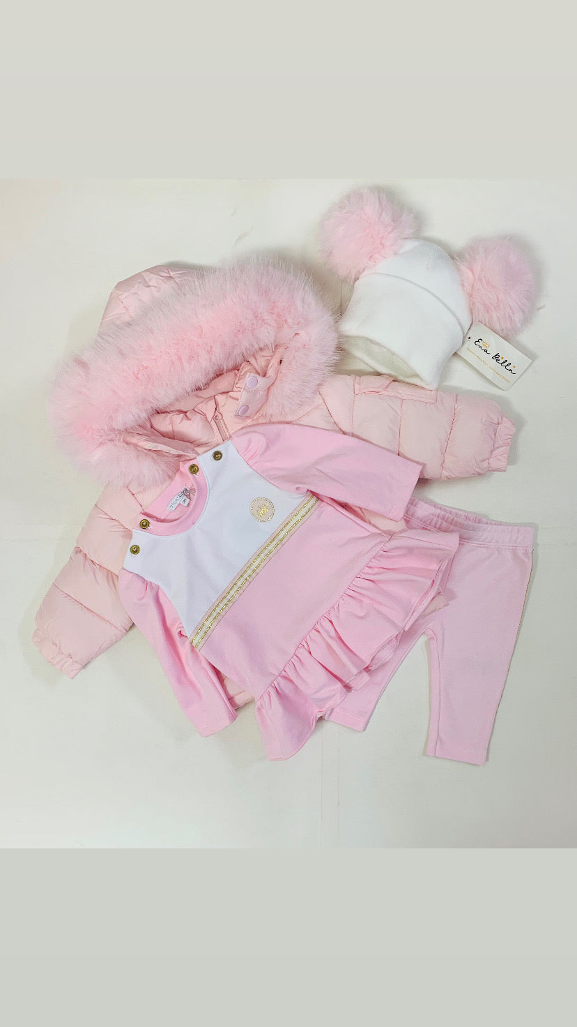 Blues Baby Girls Venilo Pink Tunic & Leggings Set