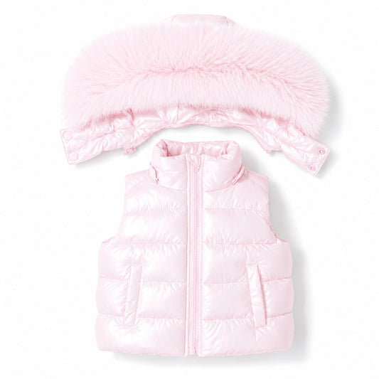 Pre-Order | Limited Stock | EvaBella Signature Faux Padded Gillet| Baby Pink