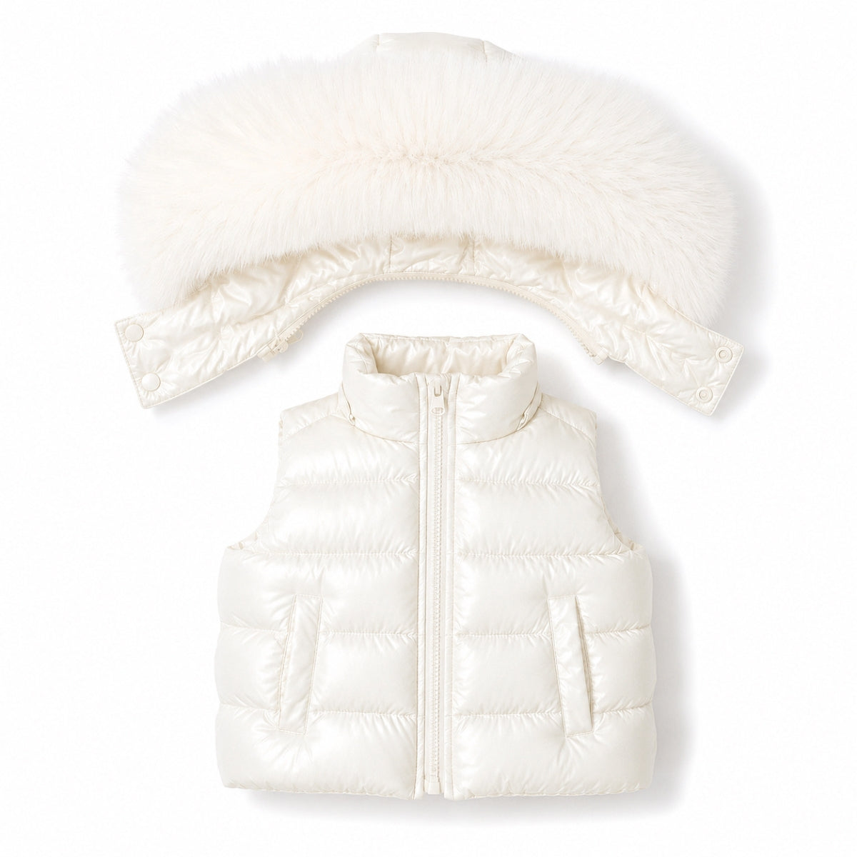 Pre-Order | Limited Stock | EvaBella Signature Faux Padded Gillet| Cream