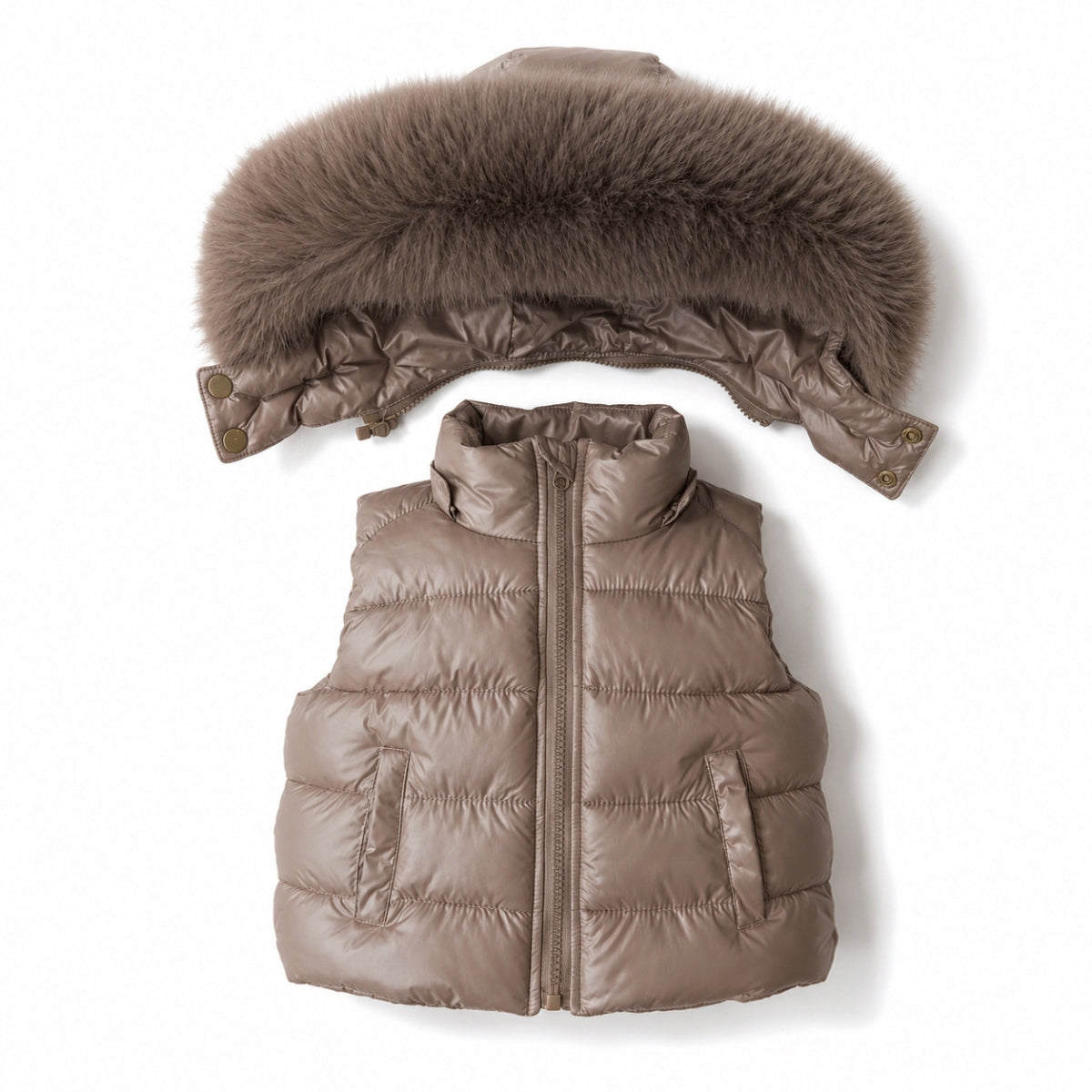 Pre-Order | Limited Stock | EvaBella Signature Faux Padded Gillet| Irish Cream