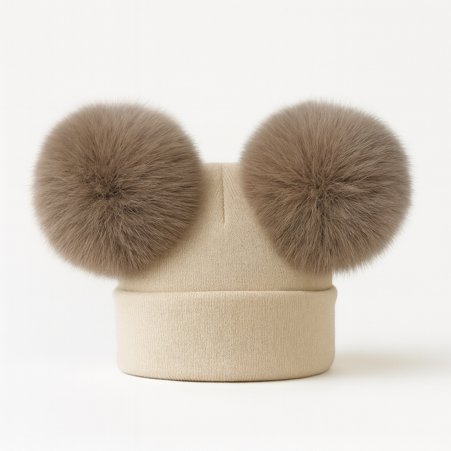 EvaBella Double Pom Pom Hat irish Cream Poms