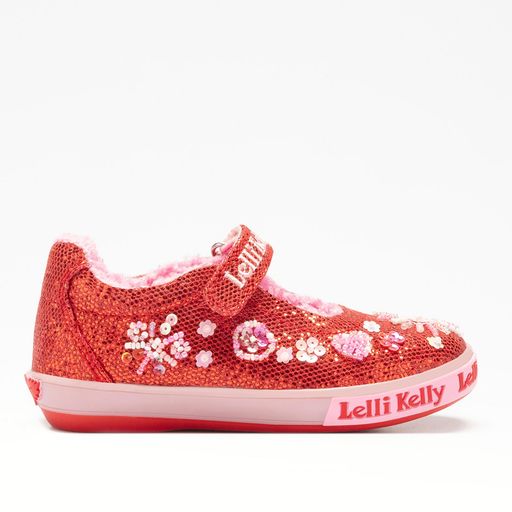 Red glitter sale canvas shoes