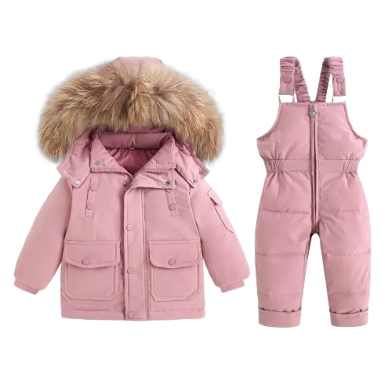 Girls Baby Pink To Piece Snow Suit