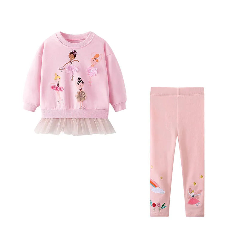 Girls Fairy Baby Pink Leggings Set