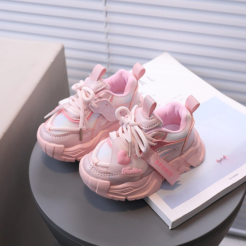 Girls Pink Chunky Trainers