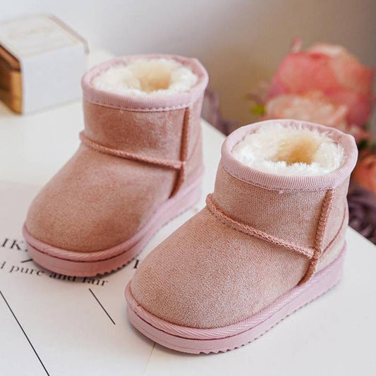 Girls Toddler B/Pink Sheepskin Suede Boots