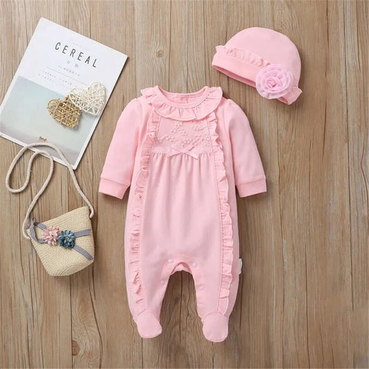 New Baby Pink Long Sleeve Sleepsuit and Hat *
