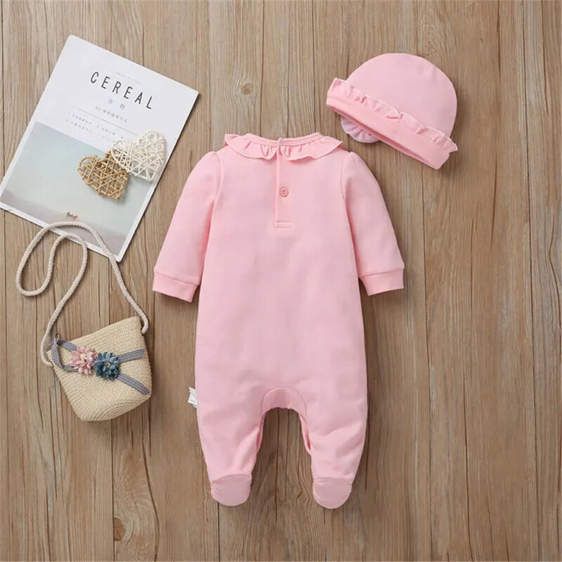 New Baby Pink Long Sleeve Sleepsuit and Hat