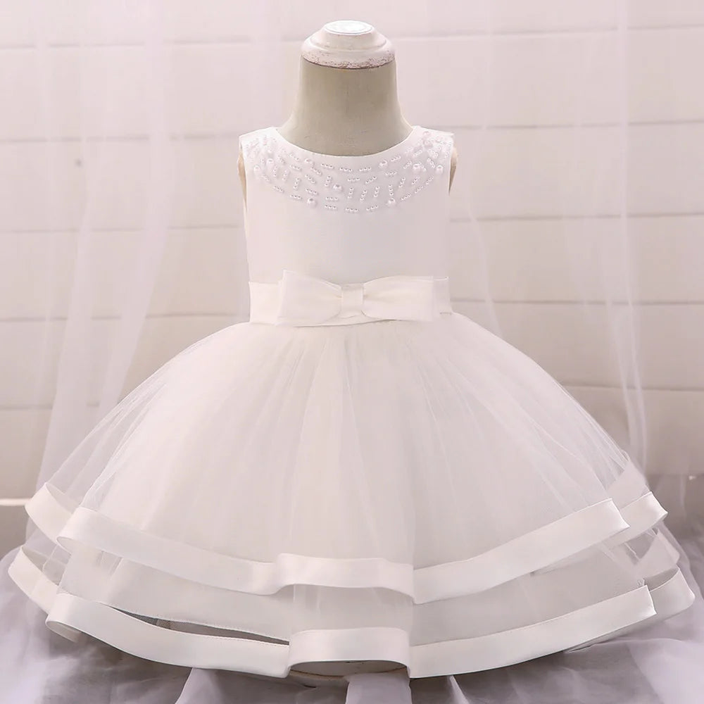 Girls tulle Layered Christening Dress