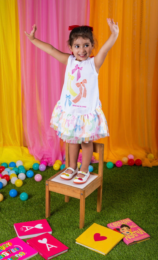 Agatha Ruiz de la Prada Pink Bow Frill Dress