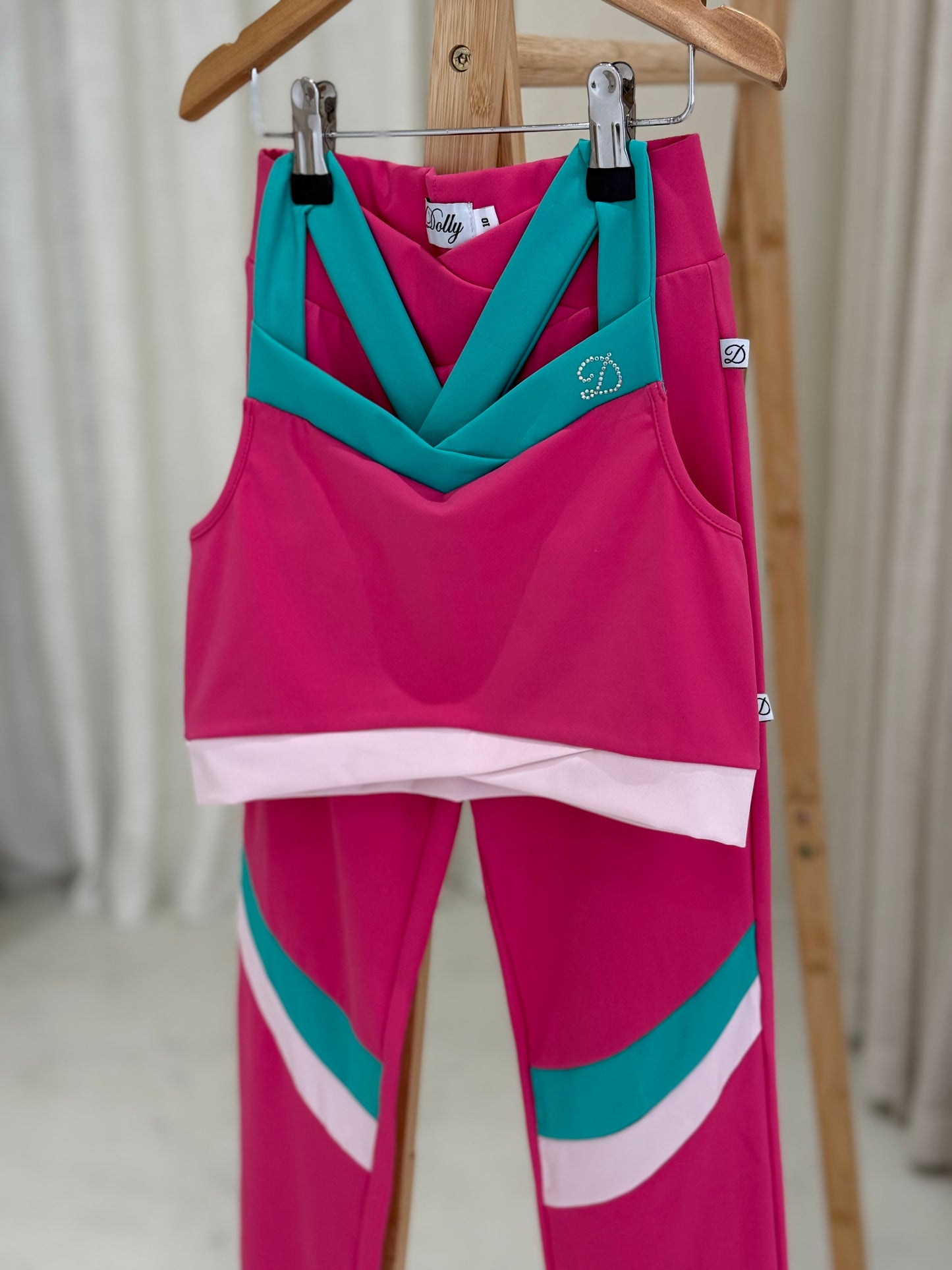D by Dolly Cross Over Fushia Leggings Set *Preorder
