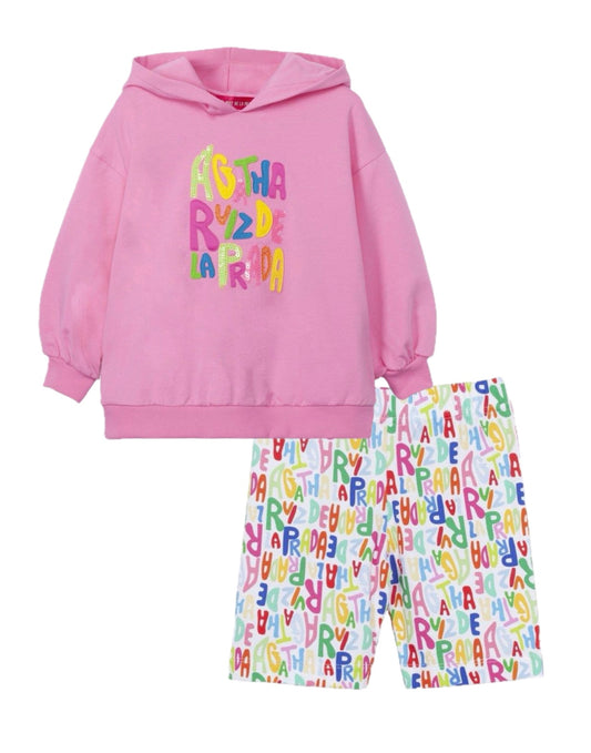 Agatha Ruiz de la Prada Pink Hoodie and Shorts