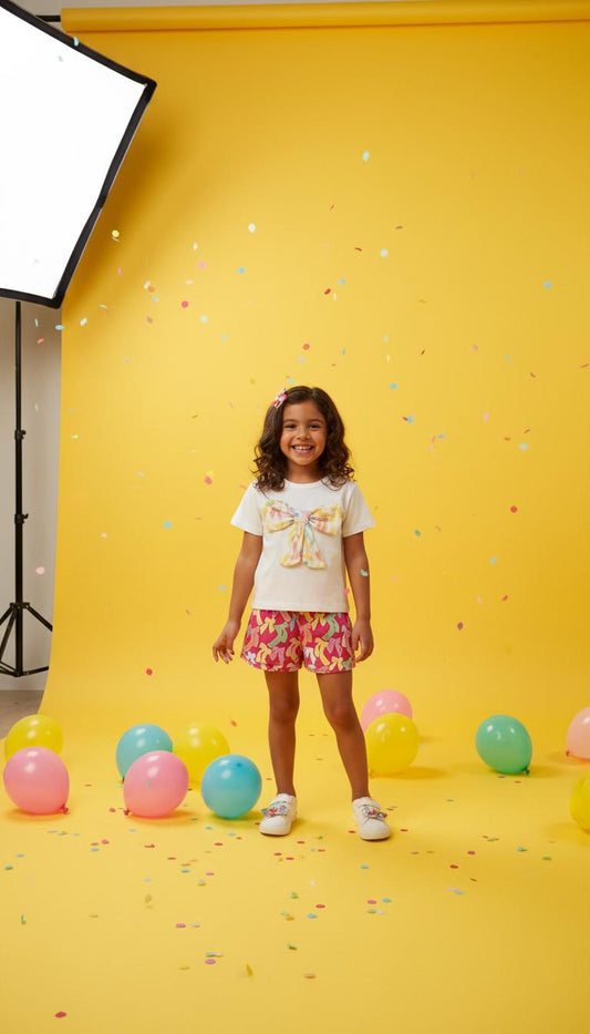 Agatha Ruiz de la Prada Bow Shorts & T shirt set