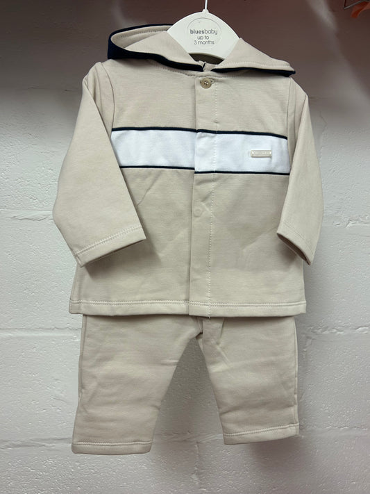 Blues Baby Boys Beige Grandola Collection Three Piece Tracksuit