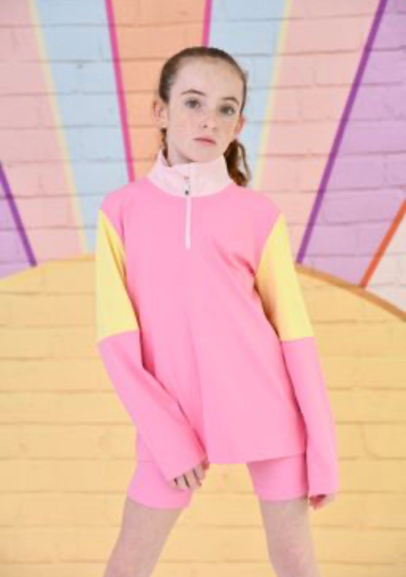 D by Dolly Pink Sorbet Quarter Zip Top *Preorder