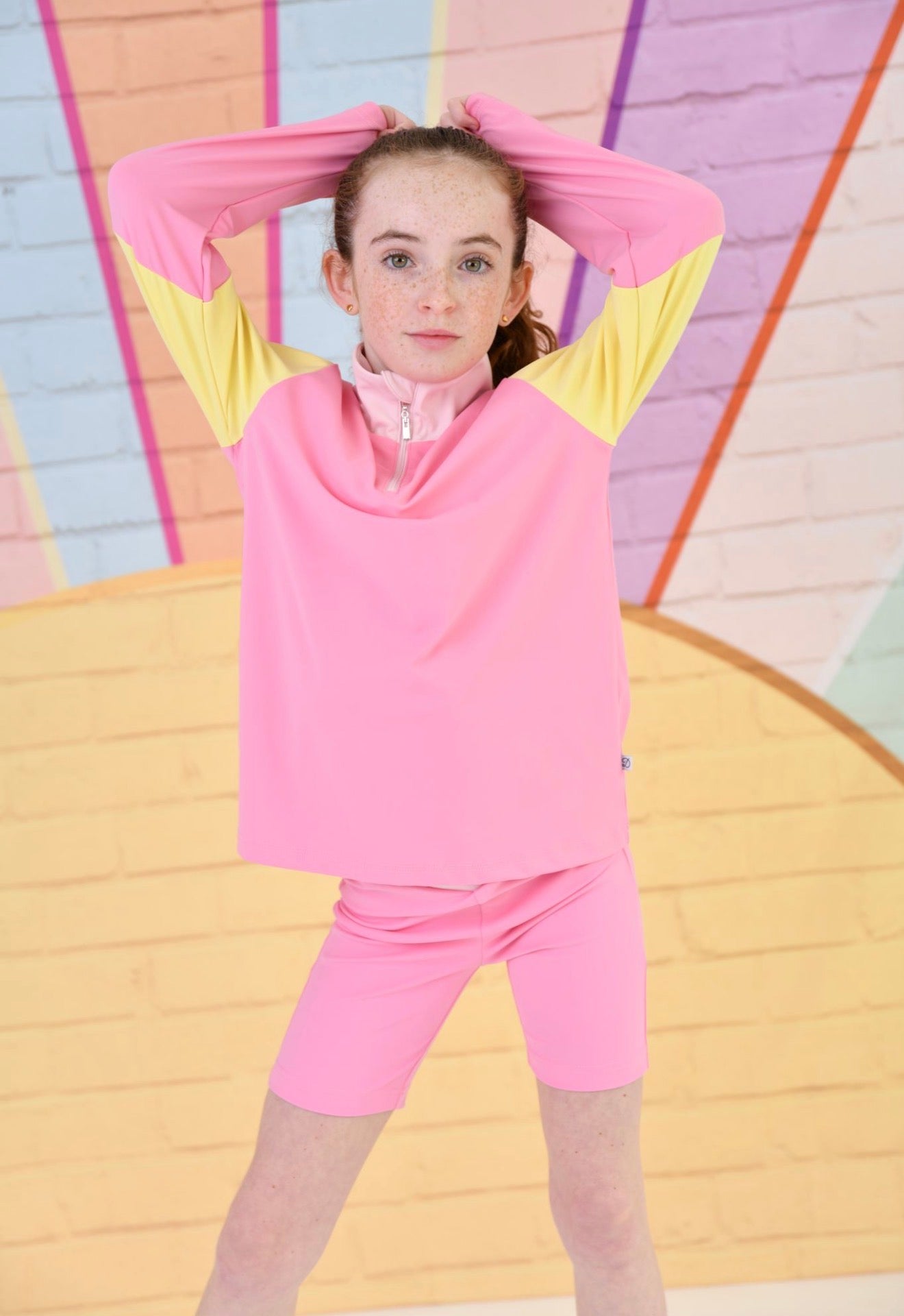 D by Dolly Pink Sorbet Quarter Zip Top *Preorder